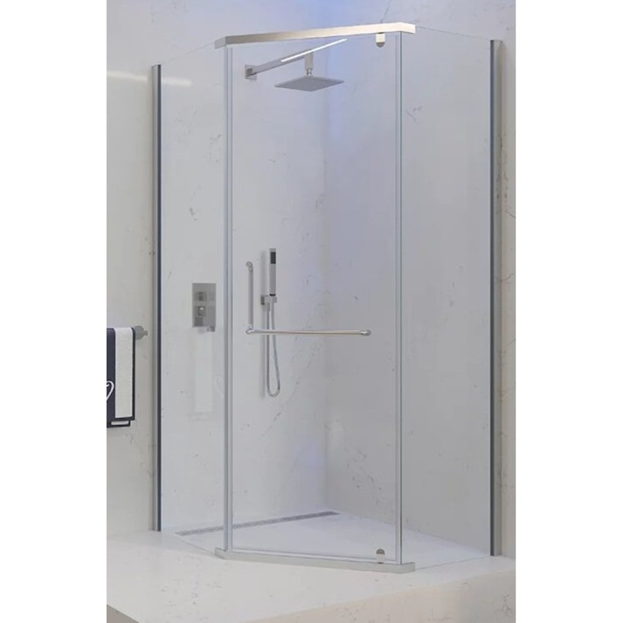 Душевой уголок Veconi Rovigo 80 x 80 см, дверь распашная, стекло текстурное (Pear), профиль хром, RV36-80-01-C5