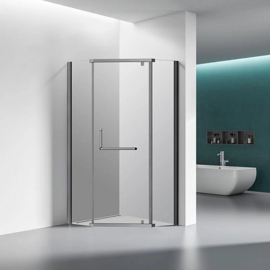 Душевой уголок Veconi Rovigo RV36GR-80-01-C5, 80 x 80 см, стекло прозрачное, профиль брашированный графит