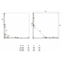 Душевой уголок Veconi Rovigo RV-47, 90 x 90 см, профиль хром, стекла прозрачные