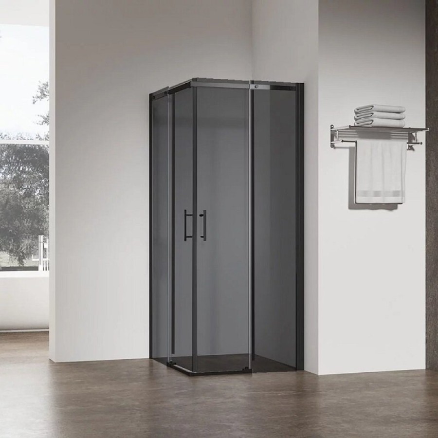 Душевой уголок Veconi Rovigo RV50B-10090-05-C8, 100 x 90 см, стекло тонированное, профиль черный матовый