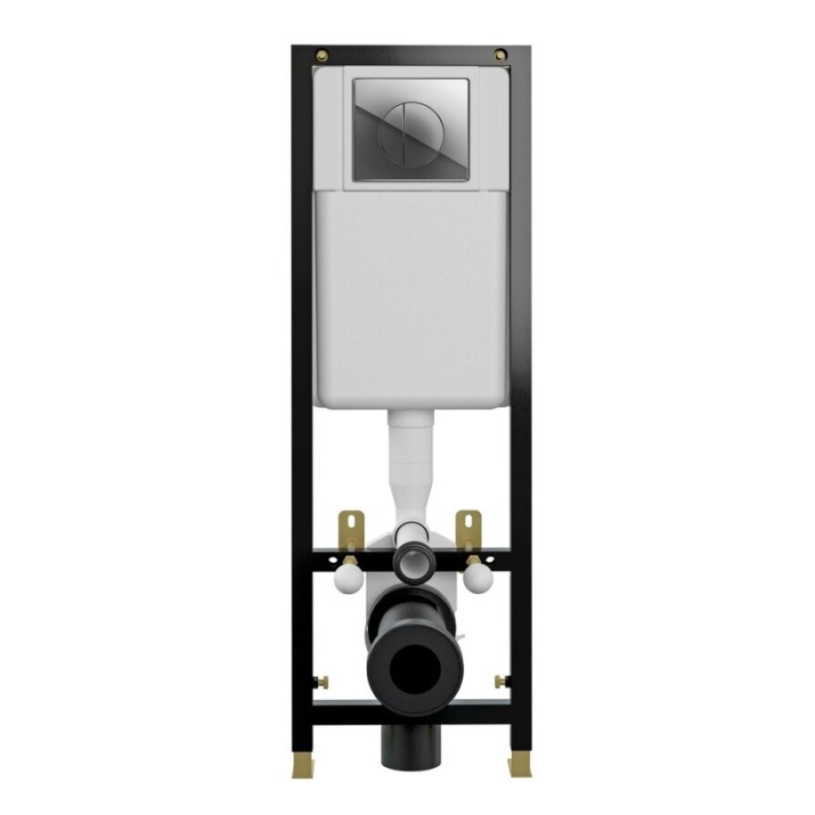 Инсталляция Cersanit Black 35 для подвесного унитаза, клавиша Leon хром, черный, S-IN-BLACK-Cg-w