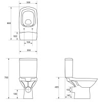 Напольный унитаз Cersanit CARINA NEW CLEAN ON S-KO-CAR011-3/5-COn-S-DL-w, сиденье микролифт, безободковый