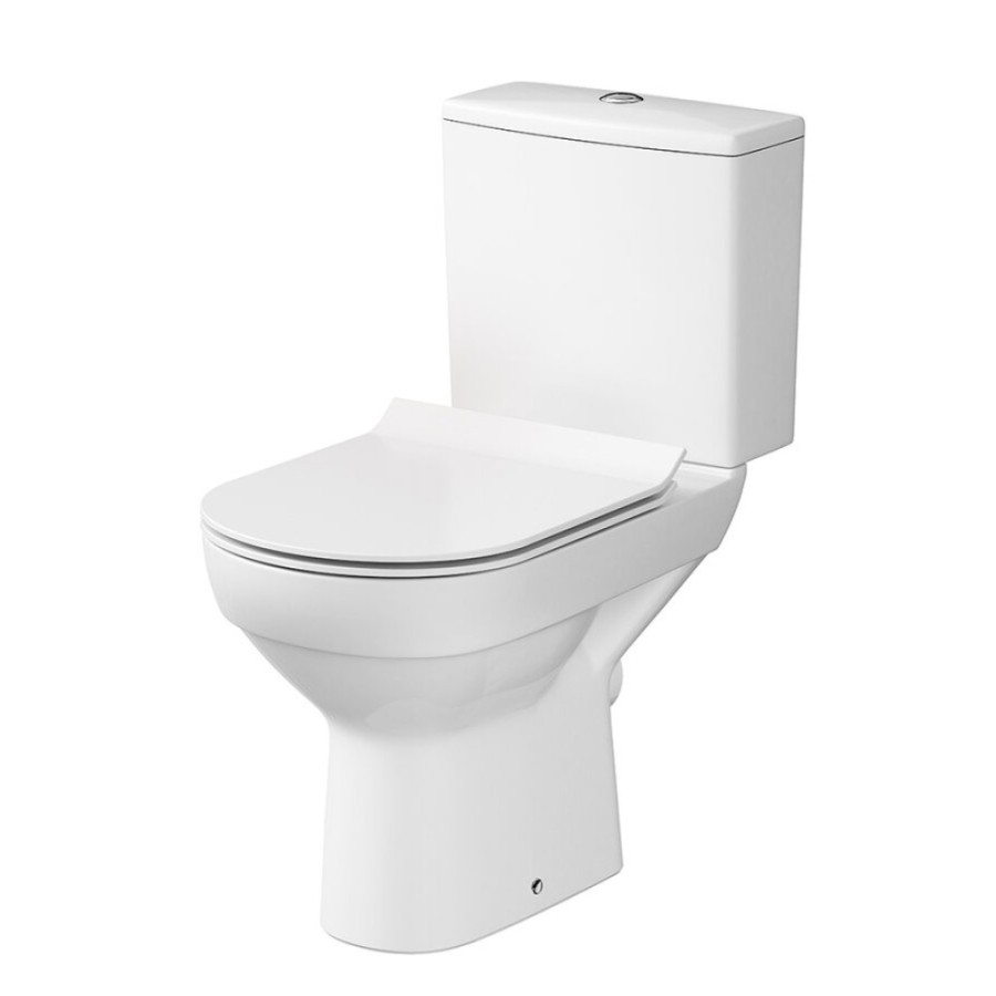Напольный безободковый унитаз Cersanit City Clean On 011 3/5 DPL EO slim, крышка-сиденье с микролифтом, белый, S-KO-CIT011-3/5-COn-S-DL-w, 61225