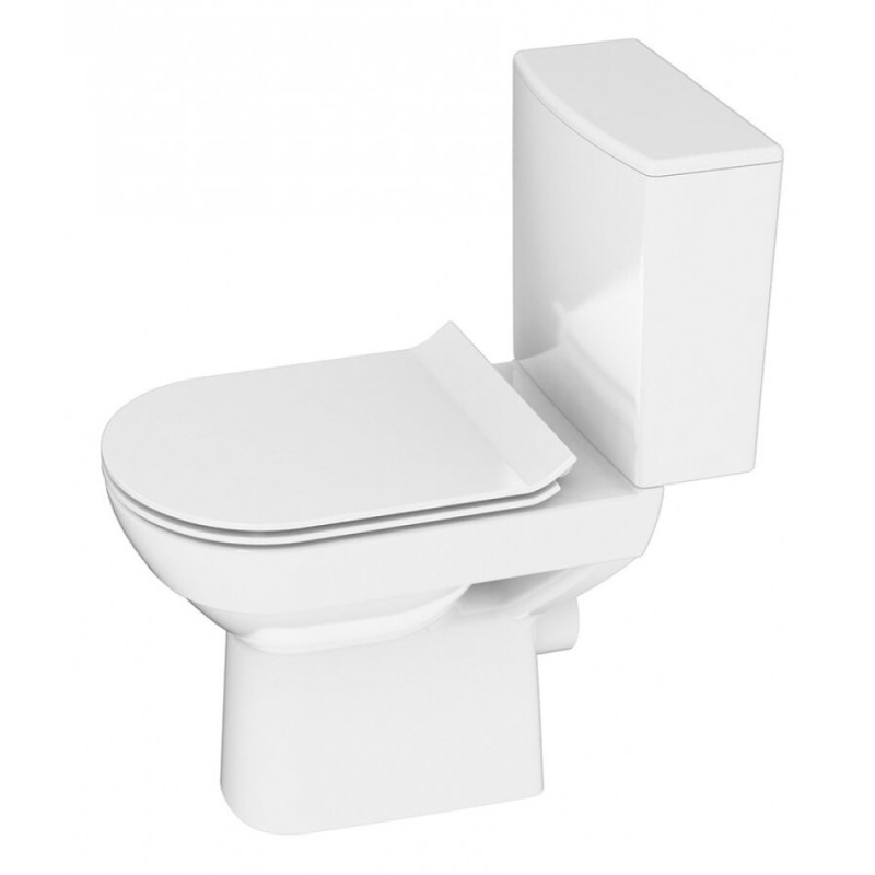Напольный безободковый унитаз Cersanit City Clean On 011 3/5 DPL EO slim, крышка-сиденье с микролифтом, белый, S-KO-CIT011-3/5-COn-S-DL-w, 61225