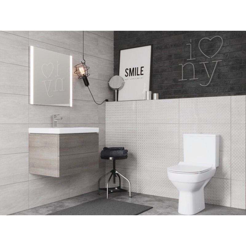 Напольный безободковый унитаз Cersanit City Clean On 011 3/5 DPL EO slim, крышка-сиденье с микролифтом, белый, S-KO-CIT011-3/5-COn-S-DL-w, 61225