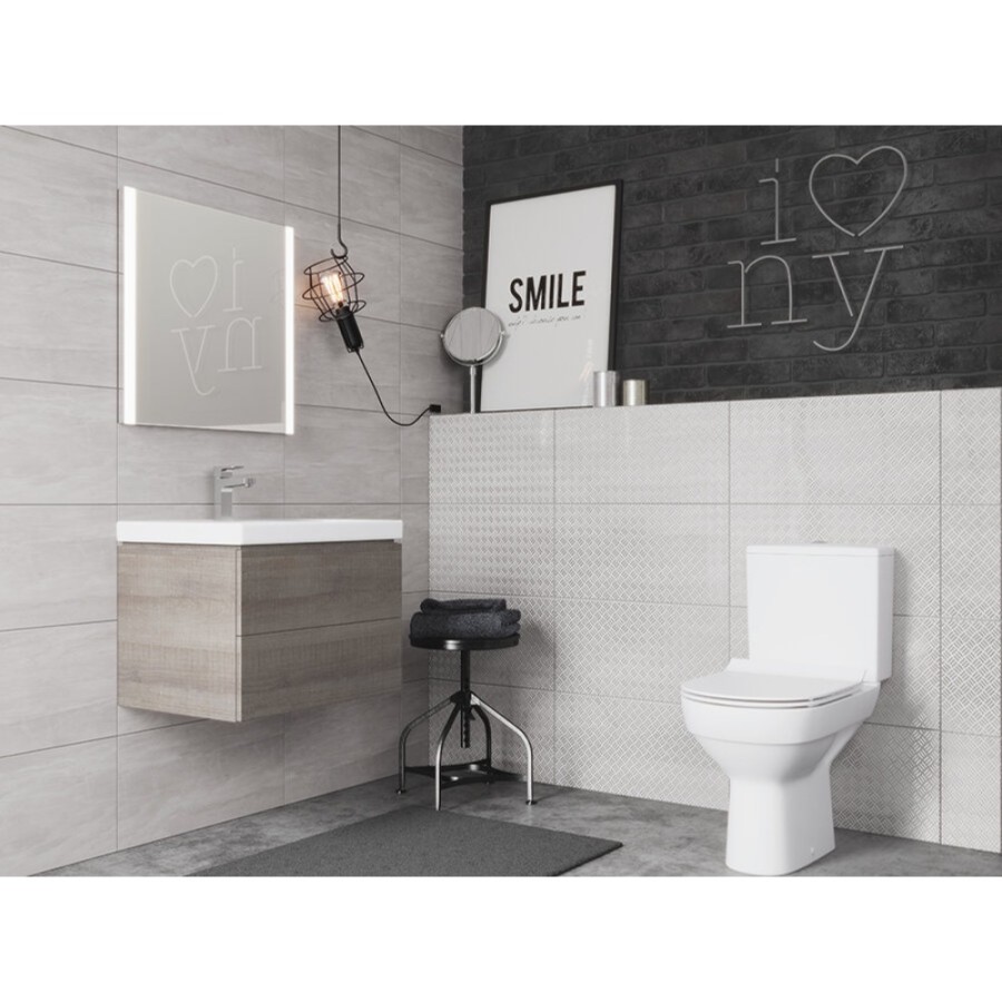 Напольный безободковый унитаз Cersanit City Clean On 011 3/5 DPL EO slim, крышка-сиденье с микролифтом, белый, S-KO-CIT011-3/5-COn-S-DL-w, 61225