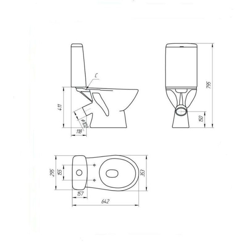 Напольный унитаз Cersanit Just сиденье микролифт, S-KO-JUS031-3/6-PL-w (64073)