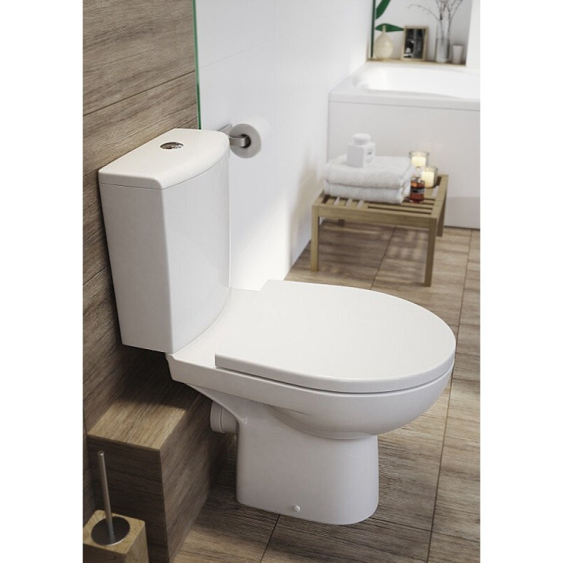 Напольный безободковый унитаз Cersanit Nature S-KO-NTR011-3/5-COn-DL-w, сиденье микролифт