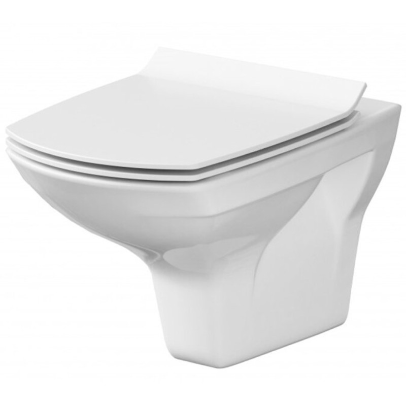 Подвесной унитаз Cersanit Carina New Clean On S-MZ-CARINA-COn-DL-w безободковый, сиденье микролифт