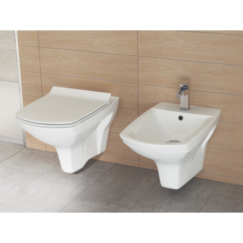 Подвесной унитаз Cersanit Carina New Clean On S-MZ-CARINA-COn-DL-w безободковый, сиденье микролифт