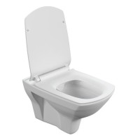 Подвесной безободковый унитаз Cersanit Carina XL Clean On DPL EO slim, крышка-сиденье с микролифтом, белый, S-MZ-CARINA-XL-COn-S-DL-w, 62955