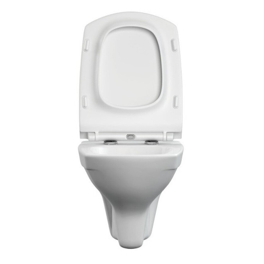 Подвесной безободковый унитаз Cersanit Carina XL Clean On DPL EO slim, крышка-сиденье с микролифтом, белый, S-MZ-CARINA-XL-COn-S-DL-w, 62955