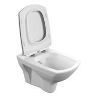 Подвесной безободковый унитаз Cersanit Carina XL Clean On DPL EO slim, крышка-сиденье с микролифтом, белый, S-MZ-CARINA-XL-COn-S-DL-w, 62955