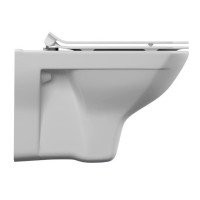 Подвесной безободковый унитаз Cersanit Carina XL Clean On DPL EO slim, крышка-сиденье с микролифтом, белый, S-MZ-CARINA-XL-COn-S-DL-w, 62955