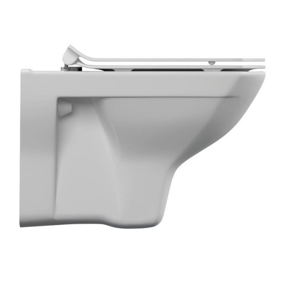 Подвесной безободковый унитаз Cersanit Carina XL Clean On DPL EO slim, крышка-сиденье с микролифтом, белый, S-MZ-CARINA-XL-COn-S-DL-w, 62955