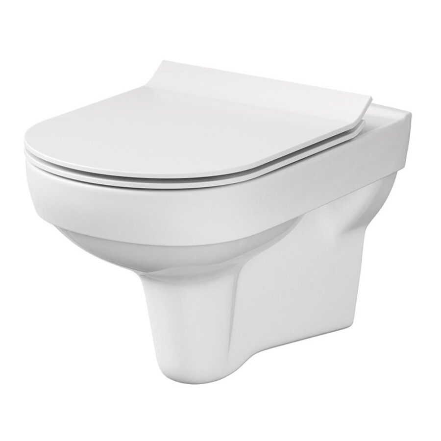 Подвесной безободковый унитаз Cersanit City Clean On DPL EO slim, крышка-сиденье с микролифтом, белый, S-MZ-CITY-COn-S-DL-w, 60436
