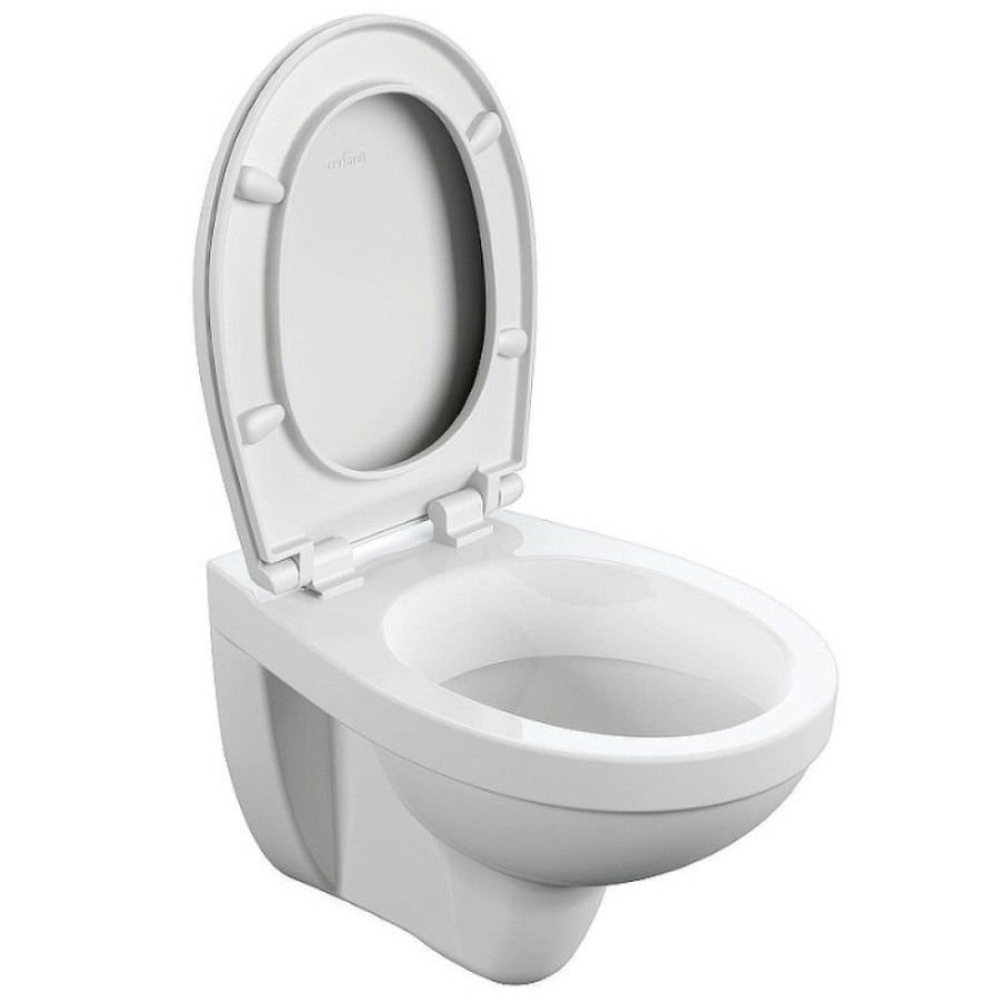 Подвесной унитаз Cersanit Delfi S-MZ-DELFI-PL, безободковый, с сиденьем микролифт, белый
