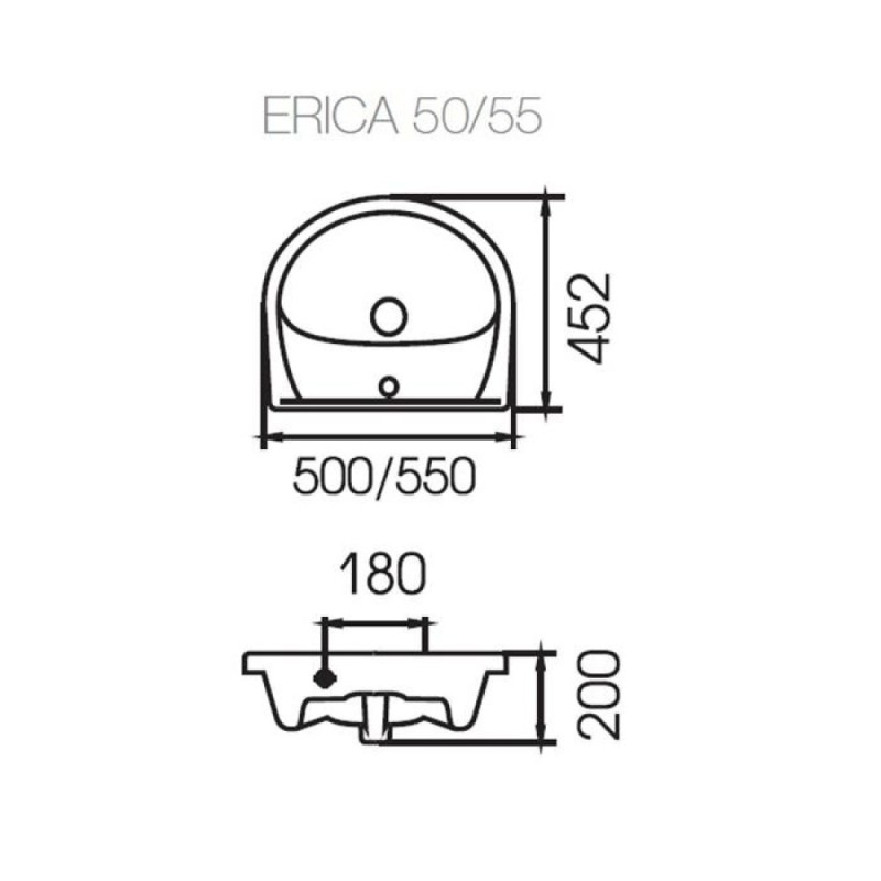 Раковина Cersanit Erica 50
