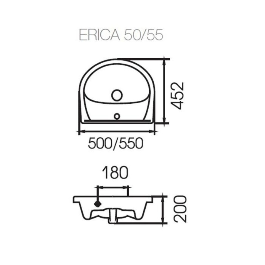 Раковина Cersanit Erica 50