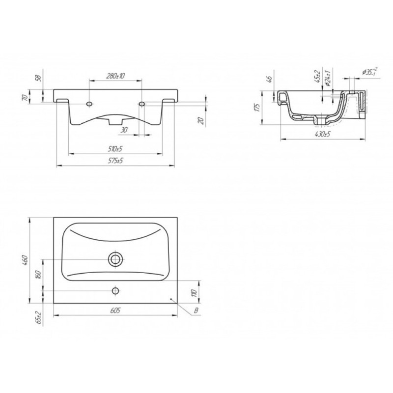 Раковина Cersanit Moduo S-UM-MOD60/1 60, белый