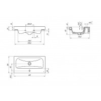 Раковина Cersanit Moduo Slim S-UM-MOD60SL/1, 60 см, фарфор, белая