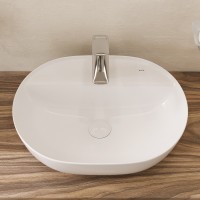 BOND S01-500 Раковина накладная овальная 50*39*13,5см белая с отверстием под смеситель