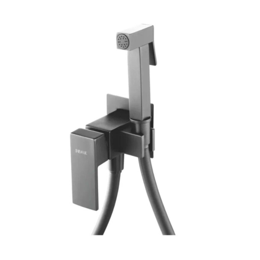 Гигиенический душ Shevanik S127T, со смесителем, вороненая сталь, gunmetal