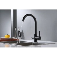 Смеситель для кухонной мойки Shevanik S128H, с подключением к фильтру, цвет черный матовый