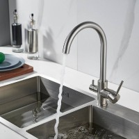 Смеситель для кухонной мойки Shevanik S128L, с подключением к фильтру, цвет сатин