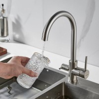 Смеситель для кухонной мойки Shevanik S128L, с подключением к фильтру, цвет сатин