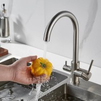 Смеситель для кухонной мойки Shevanik S128L, с подключением к фильтру, цвет сатин