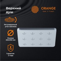 Верхний душ с регулировкой угла наклона Orange, 25 х 19 см, прямоугольный, хром, S12TS