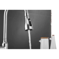 Смеситель для кухонной мойки Shevanik S163, с выдвижным изливом, цвет хром