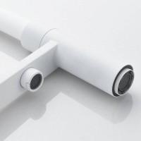 Смеситель для кухонной мойки Shevanik S178C, с гибким изливом, с подключением к фильтру, цвет белый матовый