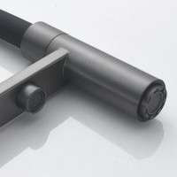 Смеситель для кухонной мойки Shevanik S178T, с гибким изливом, с подключением к фильтру, цвет вороненая сталь, gunmetal/черный