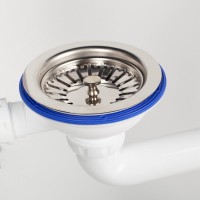 Сифон для двойной мойки Iddis Kitchen Line с выпуском 3 1/2 с переливом и отводом, хром, S21UPS0i84