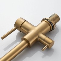 Смеситель для кухонной мойки Shevanik S228G, с подключением к фильтру, цвет золотой сатин