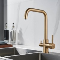 Смеситель для кухонной мойки Shevanik S228G, с подключением к фильтру, цвет золотой сатин