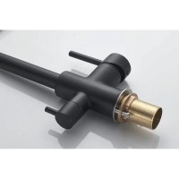 Смеситель для кухонной мойки Shevanik S228H, с подключением к фильтру, цвет черный матовый