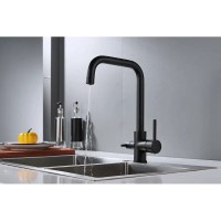 Смеситель для кухонной мойки Shevanik S228H, с подключением к фильтру, цвет черный матовый