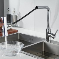 Смеситель для кухонной мойки Shevanik S263, с выдвижным изливом, цвет хром