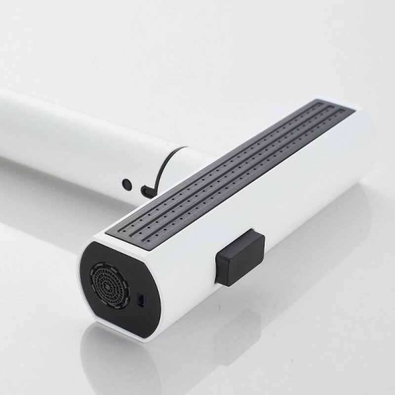 Смеситель для кухонной мойки Shevanik S263C, с выдвижным изливом, цвет белый матовый