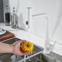 Смеситель для кухонной мойки Shevanik S263C, с выдвижным изливом, цвет белый матовый