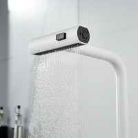 Смеситель для кухонной мойки Shevanik S263C, с выдвижным изливом, цвет белый матовый