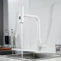 Смеситель для кухонной мойки Shevanik S263C, с выдвижным изливом, цвет белый матовый