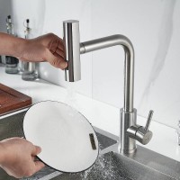 Смеситель для кухонной мойки Shevanik S263L, с выдвижным изливом, цвет сатин