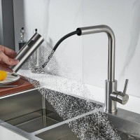 Смеситель для кухонной мойки Shevanik S263L, с выдвижным изливом, цвет сатин