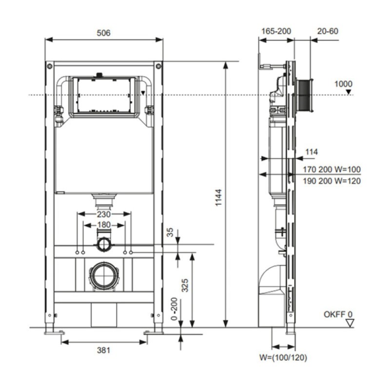 Инсталляция для унитаза TECEspring profil S300300