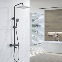 Душевая система Shevanik S3096H, термостатическая, цвет черный матовый