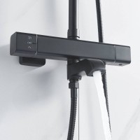 Душевая система Shevanik S3096H, термостатическая, цвет черный матовый